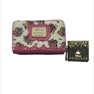 Disney Loungefly Princess Tattoo Aop zip around wallet new